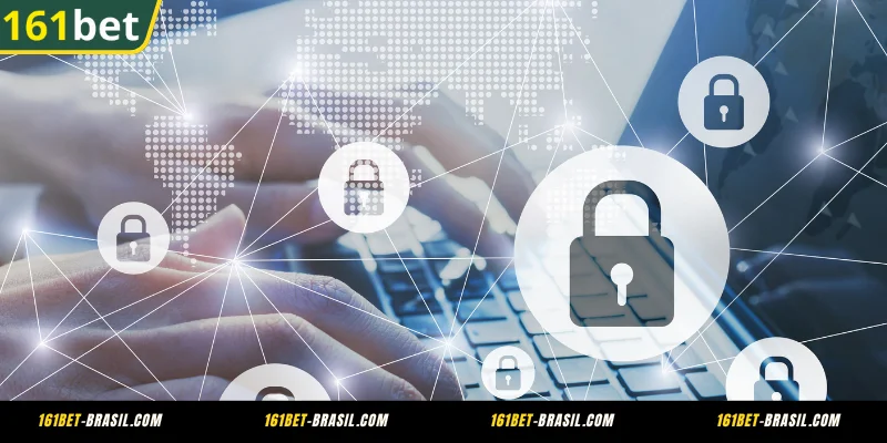 Hands typing on a secure interface